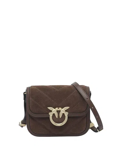 Pinko Love Birds Box Bag In Brown