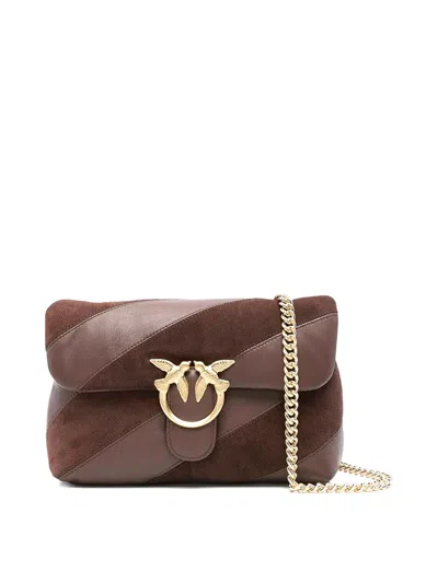 Pinko Classic `love` Bag Puff Maxi Quilt In Brown