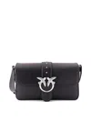 Pinko Love One Classic Leather Shoulder Bag In Black