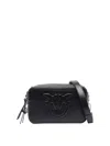 Pinko Smooth Black Leather Shoulder Bag