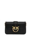 Pinko Leather Mini Love Shoulder Bag In Black