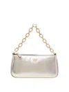 Pinko Mini Half Moon Baguette Bag In Silver