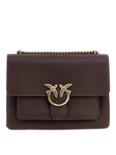 Pinko Love Shoulder Bag In Purple