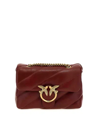 Pinko Love Mini Puff Crossbody Bag In Dark Red