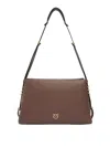 Pinko Shoulder Bag In Calfskin Leather In Brown