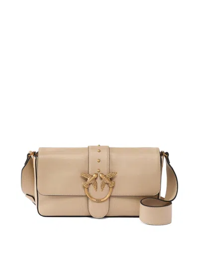Pinko Love Bag Large Soft Crossbody Bag In Nude & Neutrals