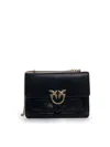 Pinko Love One Soft Big Shoulder Bag In Calfskin In Gold
