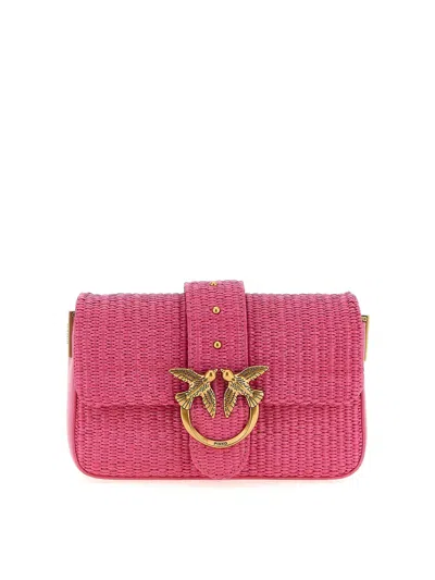 Pinko Mini Love Bag Slouchy Shoulder Bag In Pink