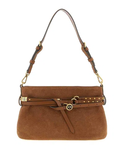 Pinko Belt Mini Small Shoulder Bag In Brown