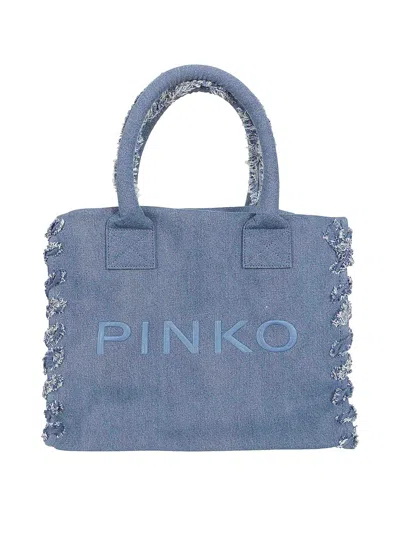 Pinko Beach Shopper Bag In Blue