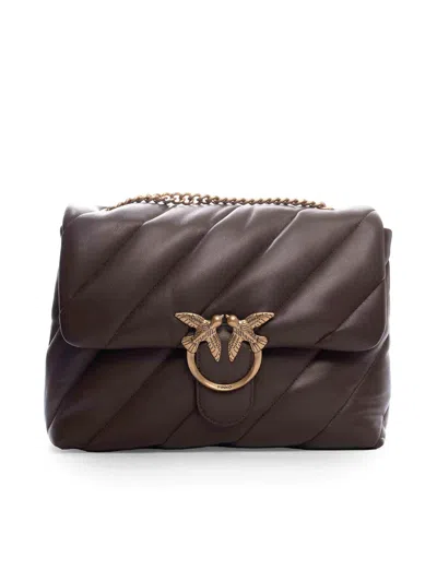 Pinko Big Love Puff Maxi Quilt Bag In Gold