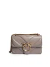 Pinko Love One Mini Light Leather Bag In Gold