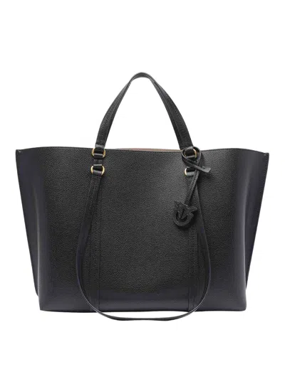 Pinko Big Shopper Bag In Black