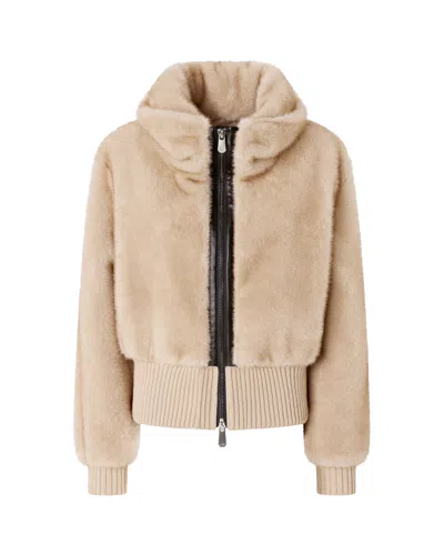 Pinko Bomber Bagels Beige In Gold