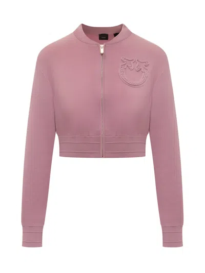 Pinko Bomber Jacket With Love Birds Logo In Pink