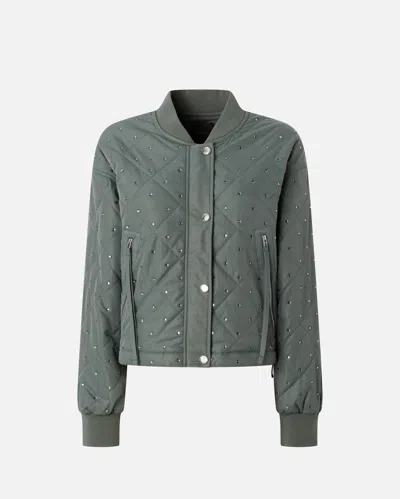 PINKO BOMBER MATELASSÉ ET CLOUTÉ À STRASS