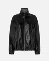 Pinko Oversized Patent-effect Bomber Jacket In Black