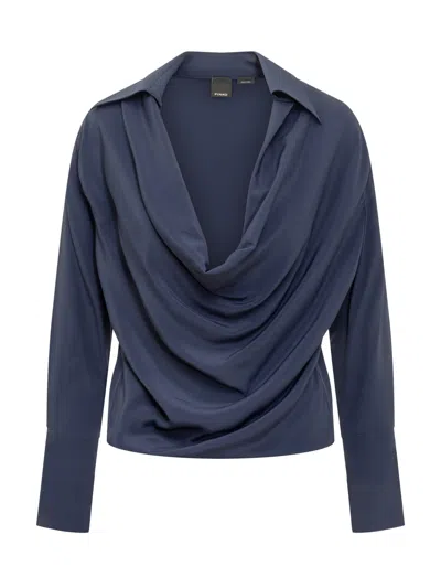 Pinko Bonadea Blouse Crepè In Blue