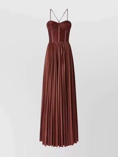 PINKO BONED BODICE PLEATED MAXI DRESS