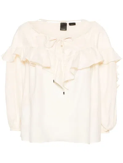 Pinko Ruffled-detailing Drawstring Blouse In Pink
