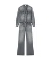 Pinko Bootcut Denim Jumpsuit In Gray
