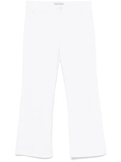 Pinko Bootcut Jeans With Button Fastening For Women In Bianco Brill.