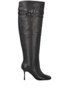 Pinko Knee-high Nappa Leather Boots With Heel And Strap In Black