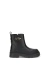 Pinko Leather Booties With Love Birds Logo In Black