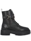 Pinko Mia 07 Leather Ankle Boots In Black