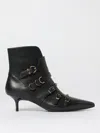 Pinko Buckle-detail Pointed-toe Boots In Black