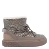 Pinko Quilted Floral-pattern Boots In Gray