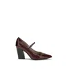 Pinko Bordeaux Calf Leather Bos Taurus High Heel Pumps In Burgundy
