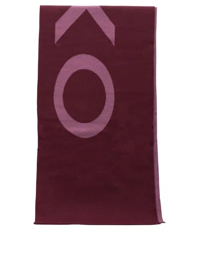 Pinko Bordeaux Wool Blend Scarf In Burgundy