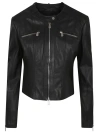 Pinko Leather Jacket In Black