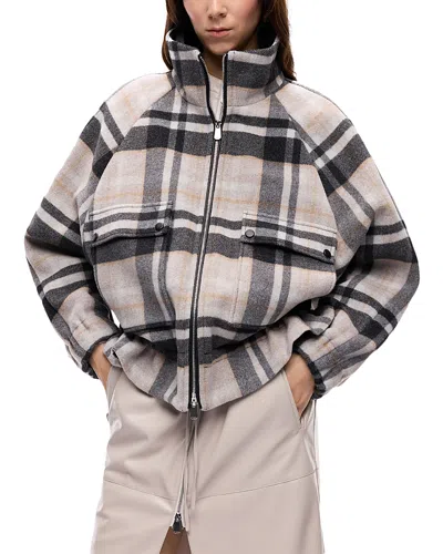 Pinko Borragine Wool Blend Double Cloth Blouson Jacket In Multi