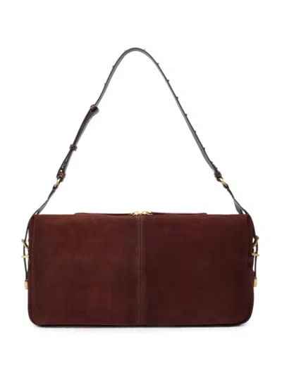 Pinko Borsa A Spalla 24 Big Suede Spraying In Brown