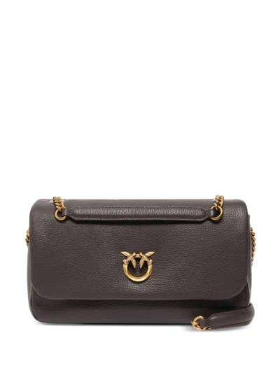 Pinko Borsa A Spalla Click Soft Horizontal Chain In Brown