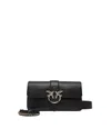Pinko Borsa A Spalla Love Bag Grande In Pelle Nero/old Silver