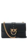 Pinko Love One Classic Leather Bag In Black And Gold In Black
