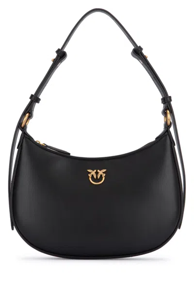 Pinko Mini Love Bag Half Moon Simply In Black-antique Gold
