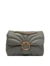 Pinko Borsa A Tracolla "love Bag Puff" Trapuntata Farfalla In Green