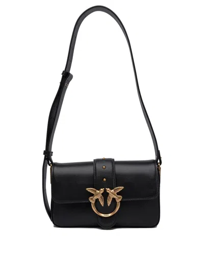 Pinko Borsa A Tracolla Morbida "mini Love Bag" In Pelle In Black