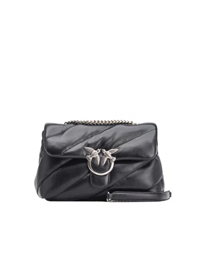 Pinko Borsa Love Puff Classic Nera Old Silver In Black