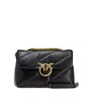 Pinko Love Mini Puff Leather Crossbody Bag In Black