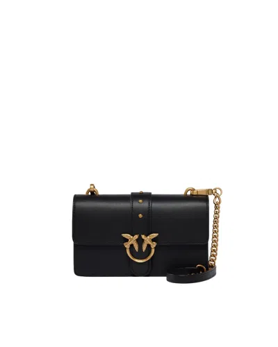 Pinko Borsa Mini Love Bag One Nero Antique Gold In A0f1z99q