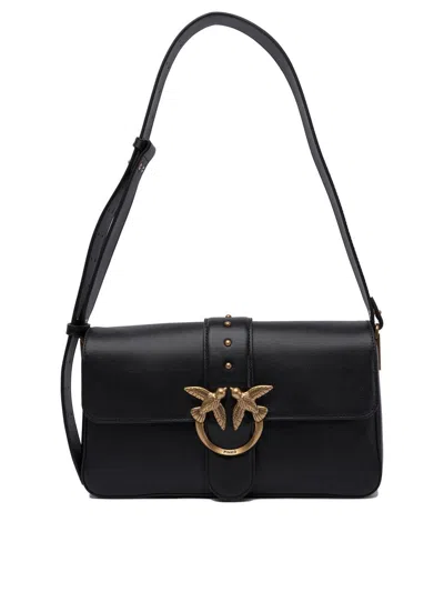 Pinko Borsa Morbida A Tracolla "love Bag" In Pelle In Black