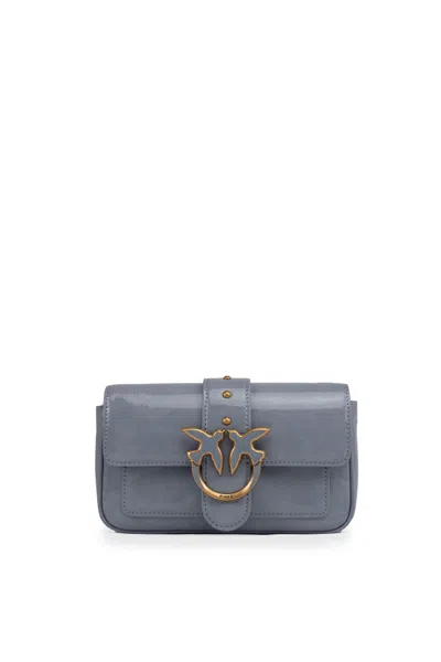 Pinko Borsa Poket Love One Simply Recycled In Clear Blue