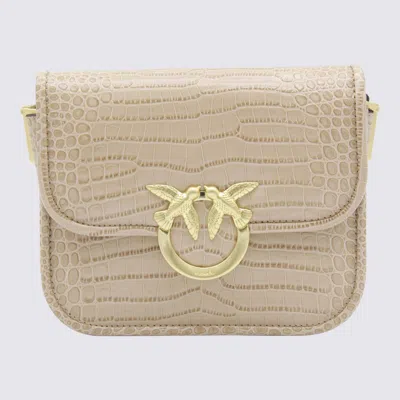 PINKO PINKO BEIGE LEATHER CROSSBODY BAG