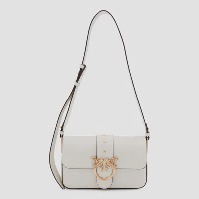 PINKO PINKO WHITE LEATHER SHOULDER BAG
