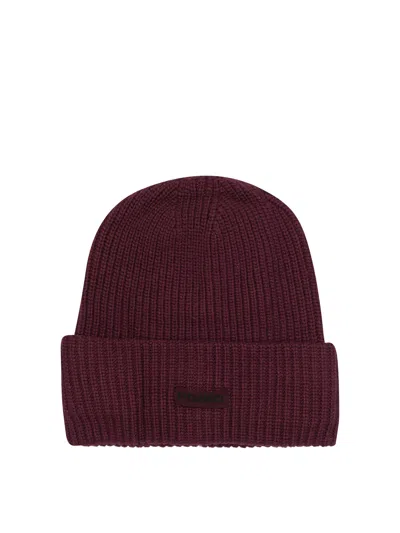 Pinko Bosnia Beanie Half English Rib In Burgundy